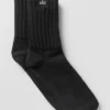 Unisex Yarım Bilekli Büzgülü Çorap - Siyah