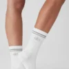 Unisex Yarım Bilekli Performans Çorabı - Beyaz