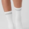 Unisex Yarım Bilekli Performans Çorabı - Beyaz
