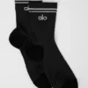Unisex Yarım Bilekli Performans Çorabı - Siyah