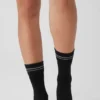 Unisex Yarım Bilekli Performans Çorabı - Siyah