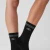 Unisex Yarım Bilekli Performans Çorabı - Siyah