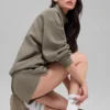 Unisex Yarım Bilekli Retro Çorap - Beyaz/Açık Kakao