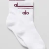 Unisex Yarım Bilekli Retro Çorap - Beyaz/Bordo