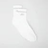 Unisex Yarım Bilekli Retro Çorap - Beyaz/Titanyum