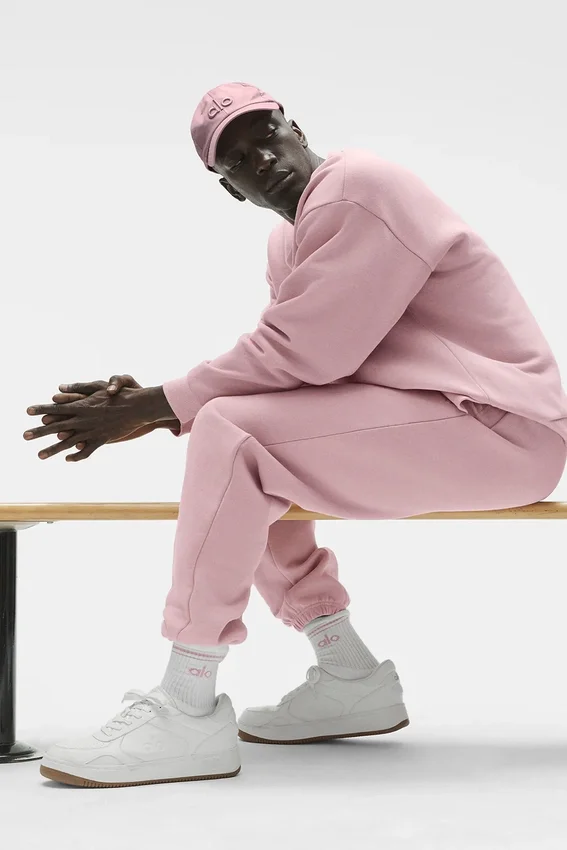 Unisex Yarım Bilekli Retro Çorap - Beyaz/Vintage Pembe