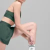 Unisex Yarım Bilekli Retro Çorap - Beyaz/Yonca Yeşili