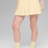 Unisex Yarım Bilekli Retro Çorap - Mum Işığı Sarısı/Beyaz