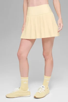 Unisex Yarım Bilekli Retro Çorap – Mum Işığı Sarısı/Beyaz