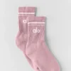Unisex Yarım Bilekli Retro Çorap - Vintage Pembe/Beyaz