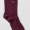 Unisex Yarım Bilekli Sade Çorap - Bordo