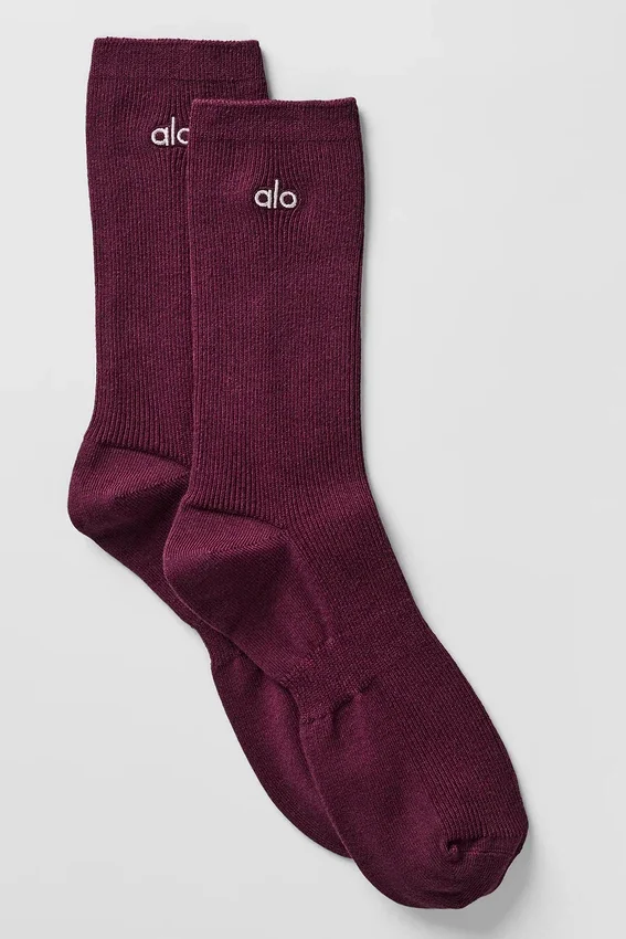 Unisex Yarım Bilekli Sade Çorap - Bordo