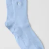 Unisex Yarım Bilekli Sade Çorap - Deniz Kabuğu Mavisi