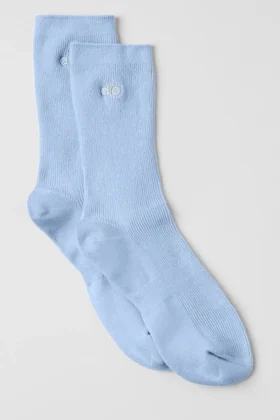 Unisex Yarım Bilekli Sade Çorap - Deniz Kabuğu Mavisi