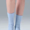 Unisex Yarım Bilekli Sade Çorap - Deniz Kabuğu Mavisi