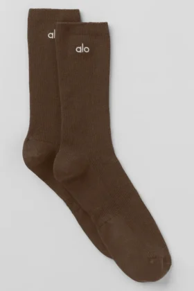 Unisex Yarım Bilekli Sade Çorap - Espresso