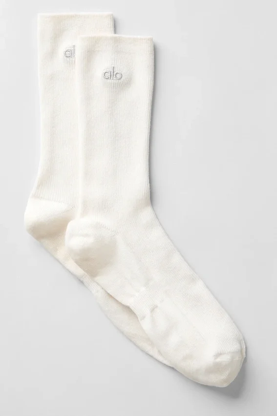 Unisex Yarım Bilekli Sade Çorap - Fildişi