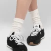 Unisex Yarım Bilekli Sade Çorap - Fildişi