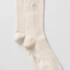 Unisex Yarım Bilekli Sade Çorap - Kemik Rengi