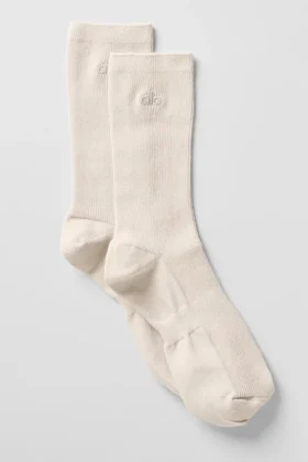 Unisex Yarım Bilekli Sade Çorap - Kemik Rengi