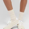 Unisex Yarım Bilekli Sade Çorap - Kemik Rengi