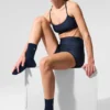 Unisex Yarım Bilekli Sade Çorap - Lacivert