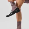 Unisex Yarım Bilekli Sade Çorap - Mantar