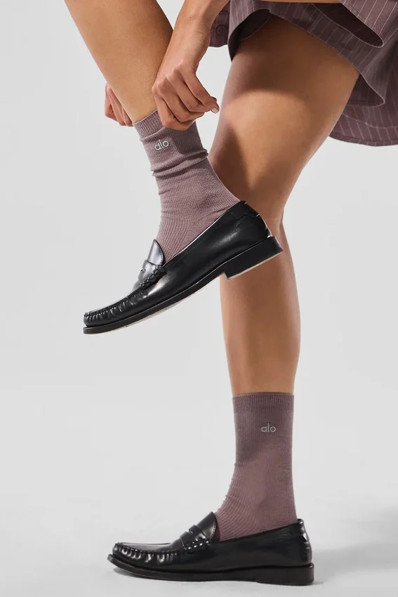 Unisex Yarım Bilekli Sade Çorap - Mantar