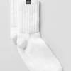 Unisex Yarım Bilekli Scrunch Çorap - Beyaz