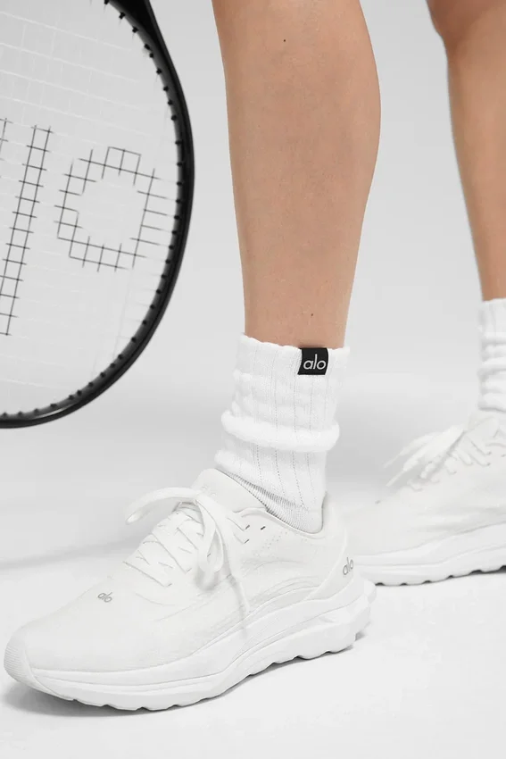 Unisex Yarım Bilekli Scrunch Çorap - Beyaz