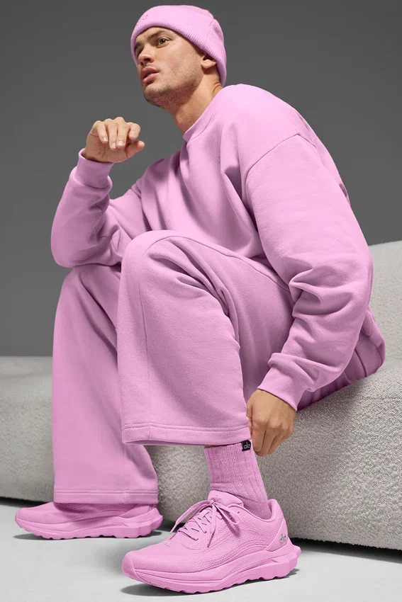Unisex Yarım Bilekli Scrunch Çorap - Şeker Kalpli Pembe