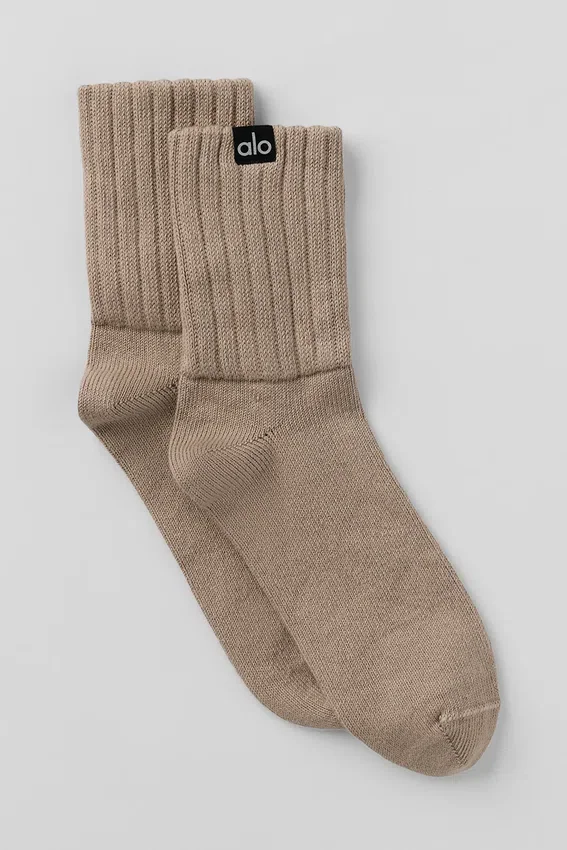 Unisex Yarım Bilekli Scrunch Çorap - Gravel