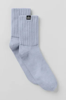 Unisex Yarım Bilekli Scrunch Çorap - Winter Frost