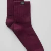 Unisex Yarım Boy Büzgülü Çorap - Bordo