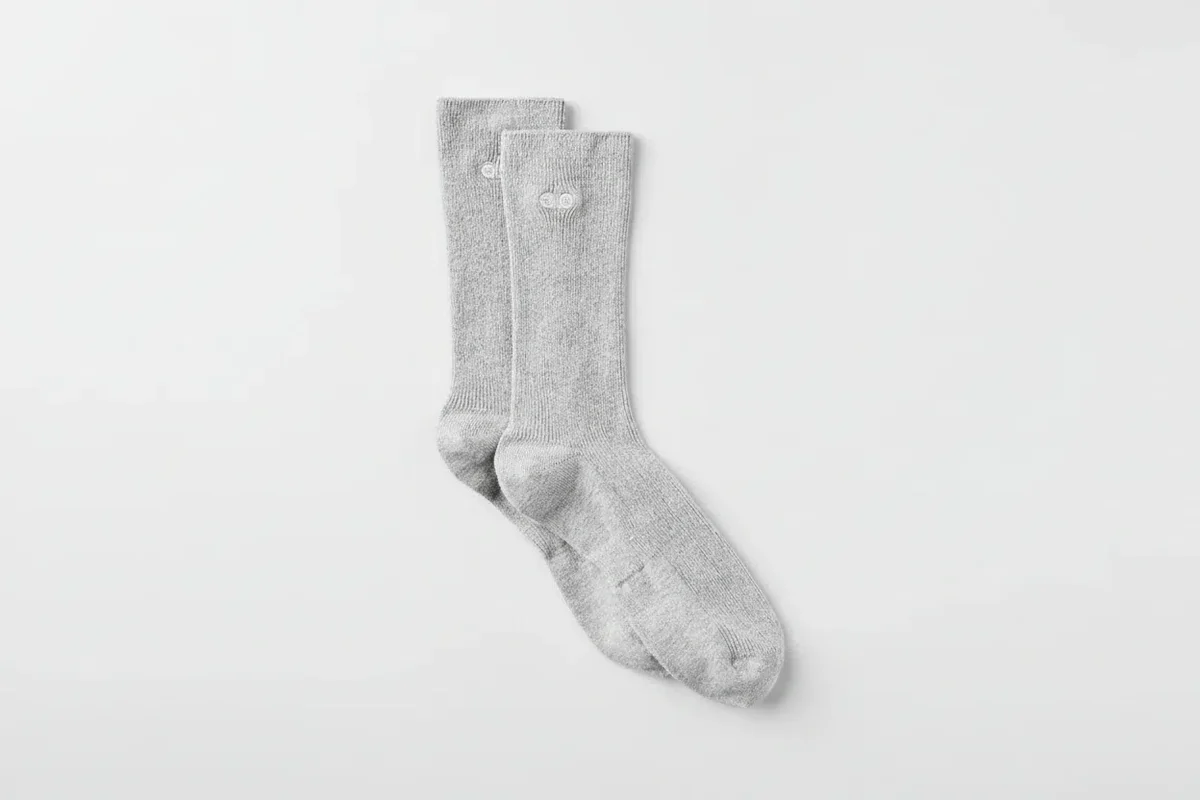 Unisex Yarım Boy Sade Çorap - Atletik Melanj Gri