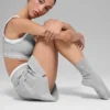 Unisex Yarım Boy Sade Çorap - Atletik Melanj Gri