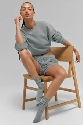 Unisex Yarım Boy Sade Çorap – Lunar Gri
