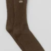 Unisex Yün-Kaşmir Hafif Buzlu Çoraplar - Espresso Heather/Fildişi