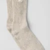 Unisex Yün Kaşmir Hafif Buzlu Çoraplar - Kış Latte/Fildişi