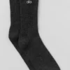 Unisex Yün-Kaşmir Hafif Buzlu Çoraplar - Koyu Arduvaz Grisi/Fildişi
