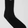 Unisex Yün Kaşmir Hafif Buzlu Çoraplar - Siyah/Fildişi