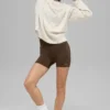 Unisex Yün Kaşmir New Class Bisiklet Yaka Kazak - Kemik Rengi Melanj
