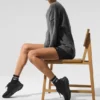 Unisex Yün Kaşmir New Class Bisiklet Yaka Kazak - Platin Gri