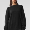 Unisex Yün Kaşmir New Class Bisiklet Yaka Kazak - Siyah