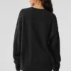 Unisex Yün Kaşmir New Class Bisiklet Yaka Kazak - Siyah