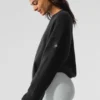 Unisex Yün Kaşmir New Class Bisiklet Yaka Kazak - Siyah