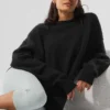 Unisex Yün Kaşmir New Class Bisiklet Yaka Kazak - Siyah