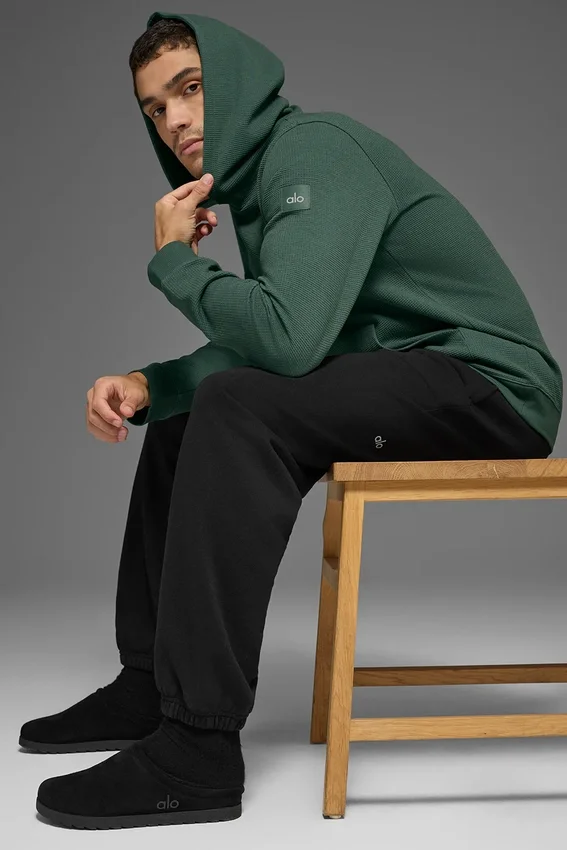 Waffle Lounge Kapüşonlu Sweatshirt - Clover Green