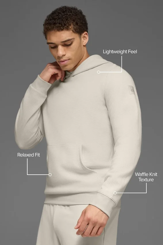 Waffle Lounge Kapüşonlu Sweatshirt - Kemik Rengi