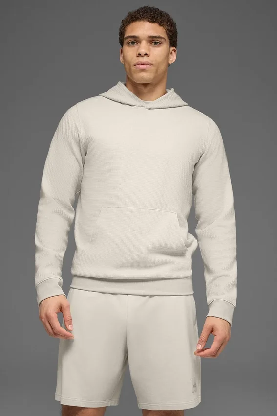 Waffle Lounge Kapüşonlu Sweatshirt - Kemik Rengi